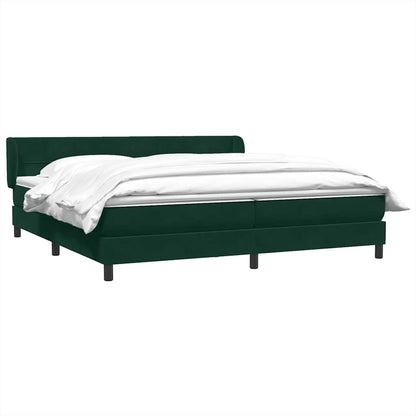 Giroletto a Molle con Materassi Verde Scuro 200x220 cm Velluto