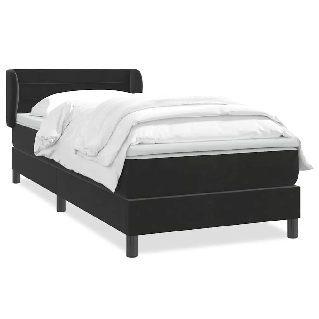 Giroletto a Molle con Materasso Nero 80x210 cm Velluto
