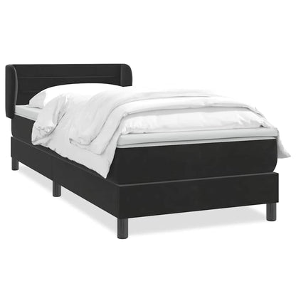 Giroletto a Molle con Materasso Nero 80x210 cm Velluto