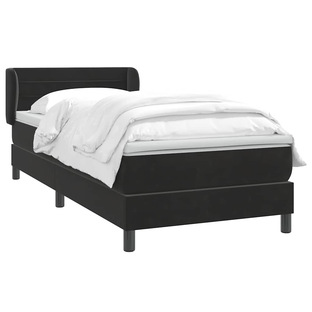 Giroletto a Molle con Materasso Nero 80x210 cm Velluto