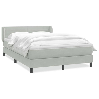 Giroletto a Molle con Materasso Grigio Chiaro 140x210cm Velluto