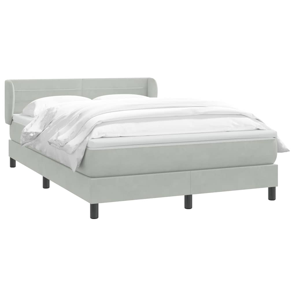 Giroletto a Molle con Materasso Grigio Chiaro 140x210cm Velluto