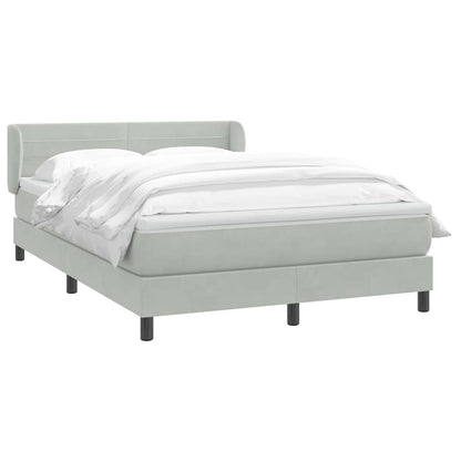 Giroletto a Molle con Materasso Grigio Chiaro 140x210cm Velluto