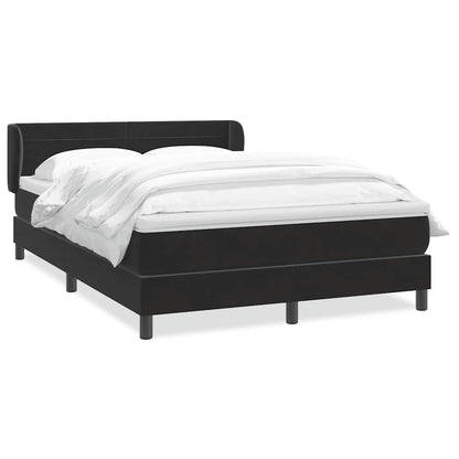 Giroletto a Molle con Materasso Nero 140x210 cm in Velluto