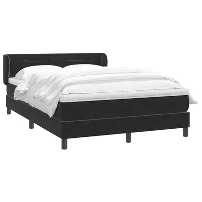 Giroletto a Molle con Materasso Nero 140x210 cm in Velluto