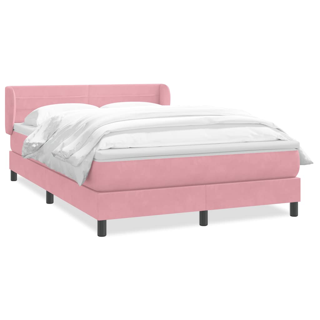 Giroletto a Molle con Materasso Rosa 140x210 cm in Velluto