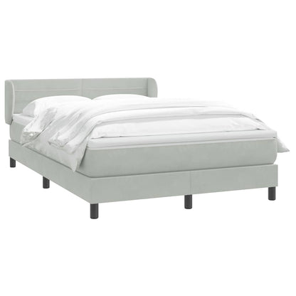 Giroletto a Molle con Materasso Grigio Chiaro 160x210cm Velluto