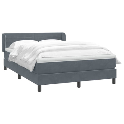 Giroletto a Molle con Materasso Grigio Scuro 160x210 cm Velluto