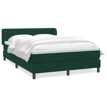 Giroletto a Molle con Materasso Verde Scuro 160x210 cm Velluto