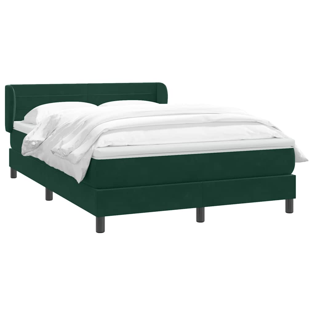 Giroletto a Molle con Materasso Verde Scuro 160x210 cm Velluto
