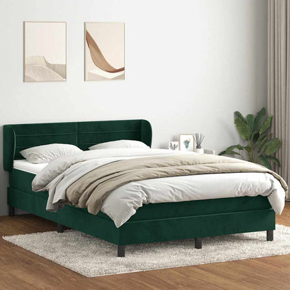 Giroletto a Molle con Materasso Verde Scuro 160x210 cm Velluto