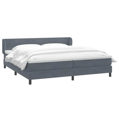 Giroletto a Molle con Materassi Grigio Scuro 180x210 cm Velluto