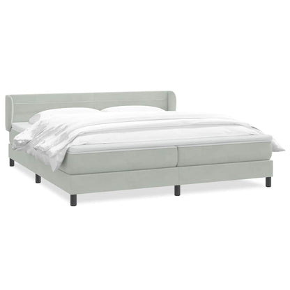 Giroletto a Molle con Materassi Grigio Chiaro 200x210cm Velluto