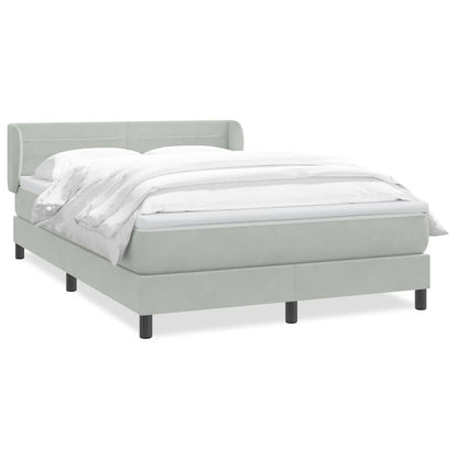 Giroletto a Molle con Materasso Grigio Chiaro 140x220cm Velluto