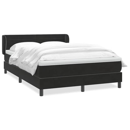 Giroletto a Molle con Materasso Nero 140x220 cm in Velluto