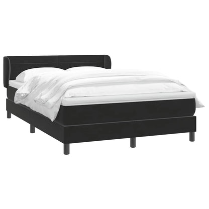 Giroletto a Molle con Materasso Nero 140x220 cm in Velluto