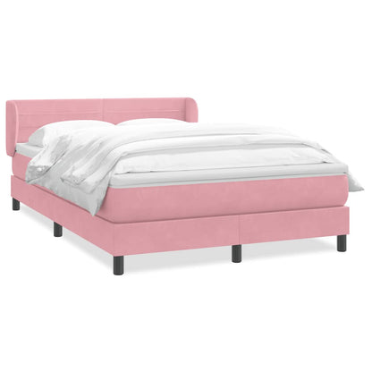 Giroletto a Molle con Materasso Rosa 140x220 cm in Velluto