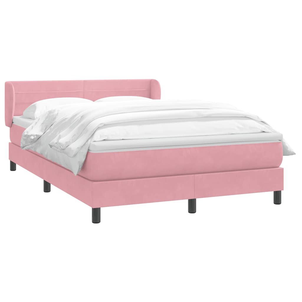 Giroletto a Molle con Materasso Rosa 140x220 cm in Velluto