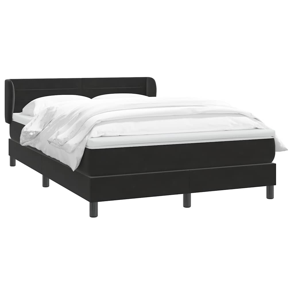 Giroletto a Molle con Materasso Nero 160x220 cm in Velluto