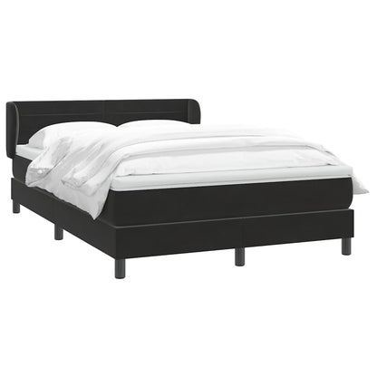Giroletto a Molle con Materasso Nero 160x220 cm in Velluto