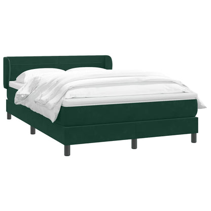 Giroletto a Molle con Materasso Verde Scuro 160x220 cm Velluto