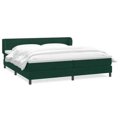 Giroletto a Molle con Materassi Verde Scuro 200x220 cm Velluto
