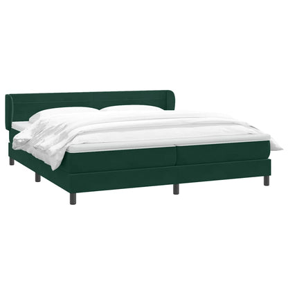 Giroletto a Molle con Materassi Verde Scuro 200x220 cm Velluto