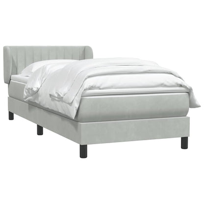 Giroletto a Molle con Materasso Grigio Chiaro 80x210 cm Velluto