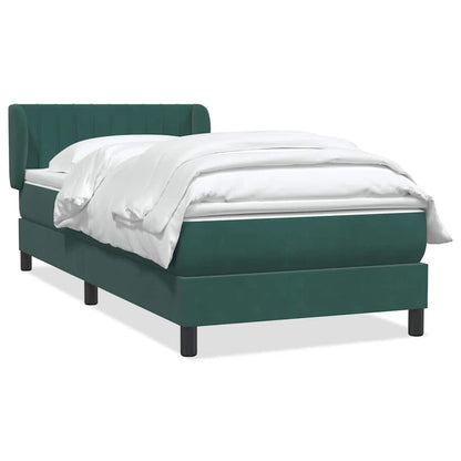 Giroletto a Molle con Materasso Verde Scuro 80x210 cm Velluto
