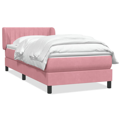 Giroletto a Molle con Materasso Rosa 80x210 cm Velluto