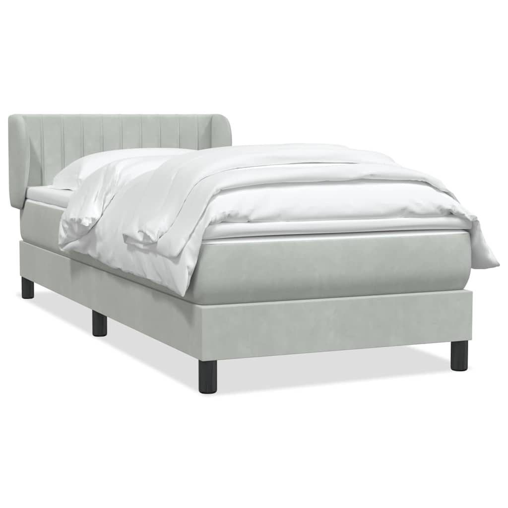 Giroletto a Molle con Materasso grigio chiaro 90x210 cm Velluto