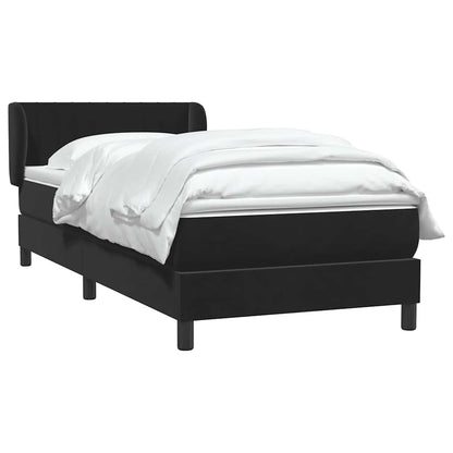 Giroletto a Molle con Materasso Nero 90x210 cm in Velluto