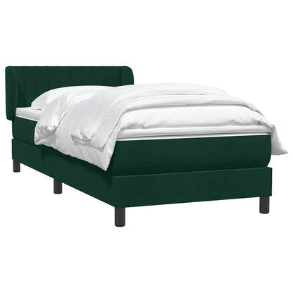 Giroletto a Molle con Materasso Verde Scuro 90x210 cm Velluto