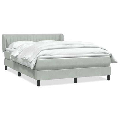 Giroletto a Molle con Materasso Grigio Chiaro 140x210cm Velluto
