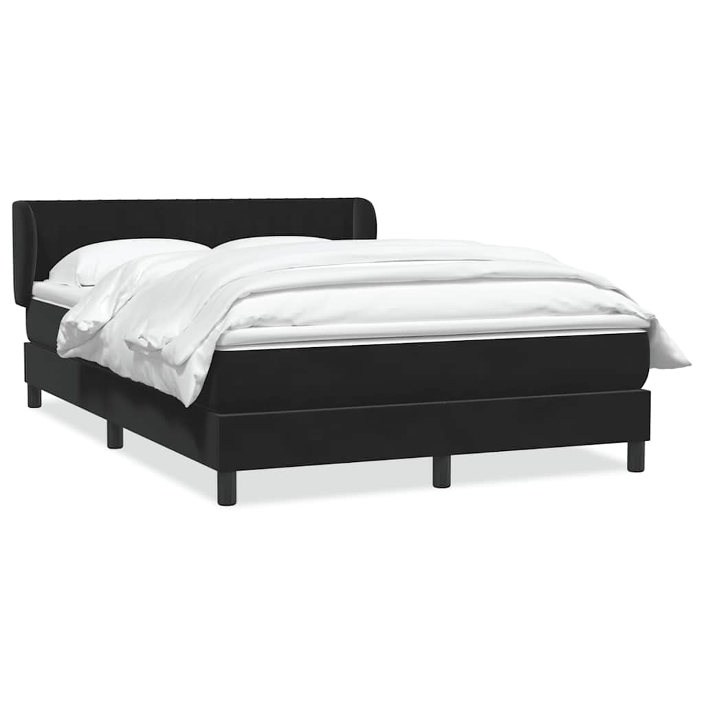 Giroletto a Molle con Materasso Nero 140x210 cm in Velluto