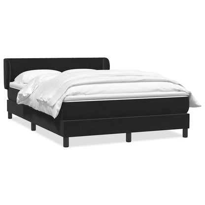 Giroletto a Molle con Materasso Nero 140x210 cm in Velluto