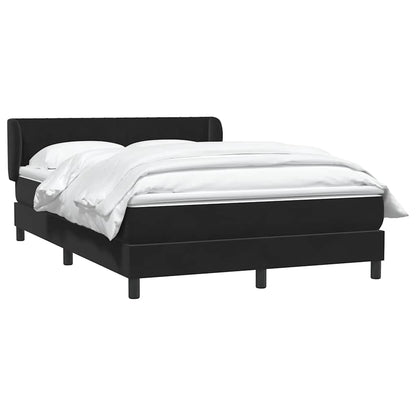 Giroletto a Molle con Materasso Nero 140x210 cm in Velluto