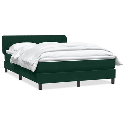 Giroletto a Molle con Materasso Verde Scuro 140x210 cm Velluto