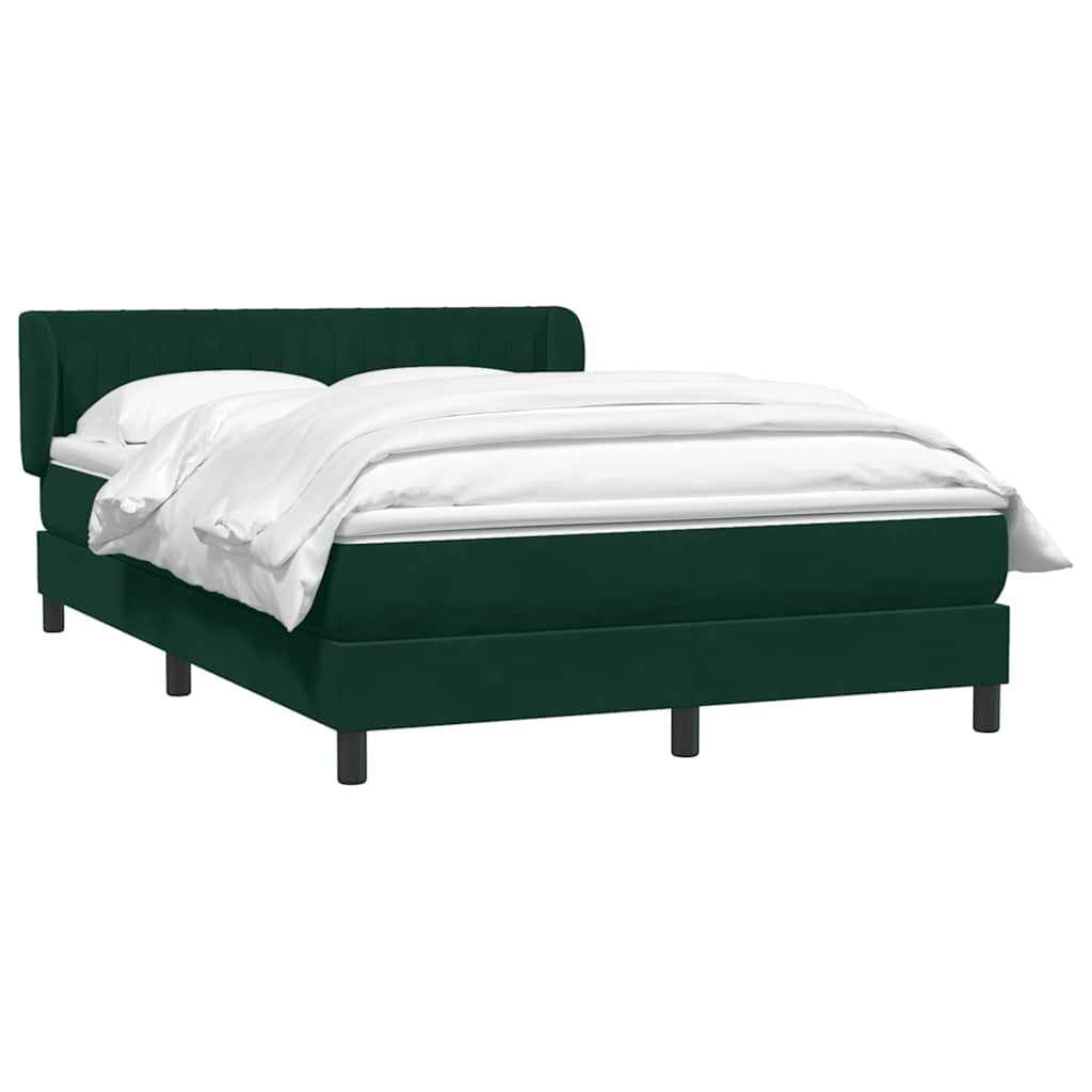 Giroletto a Molle con Materasso Verde Scuro 140x210 cm Velluto