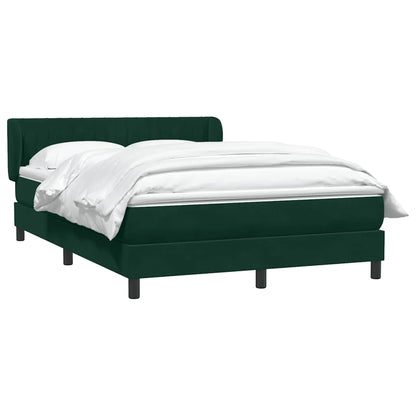Giroletto a Molle con Materasso Verde Scuro 140x210 cm Velluto