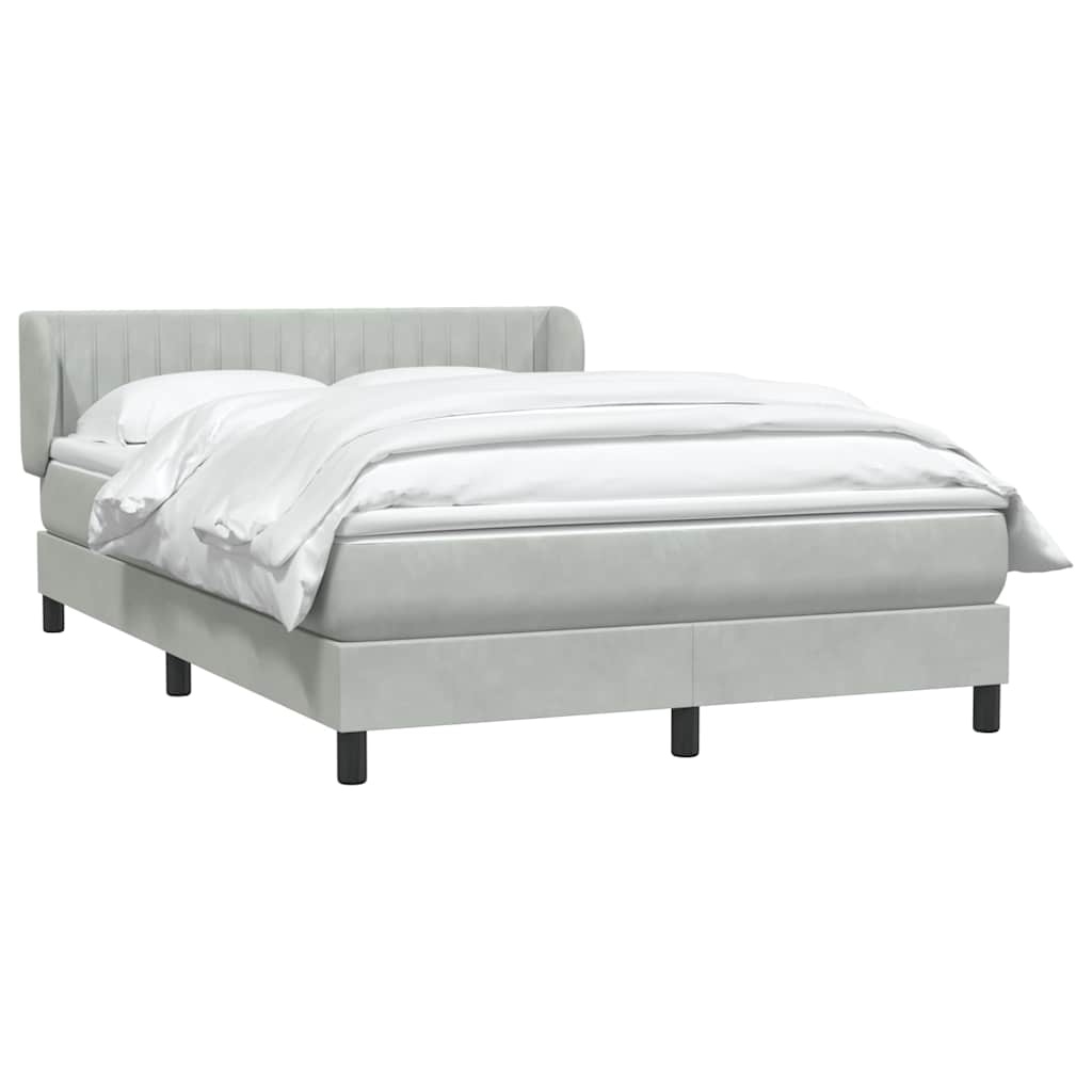 Giroletto a Molle con Materasso Grigio Chiaro 160x210cm Velluto
