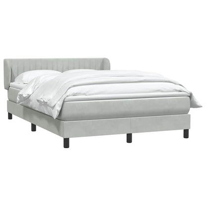 Giroletto a Molle con Materasso Grigio Chiaro 160x210cm Velluto