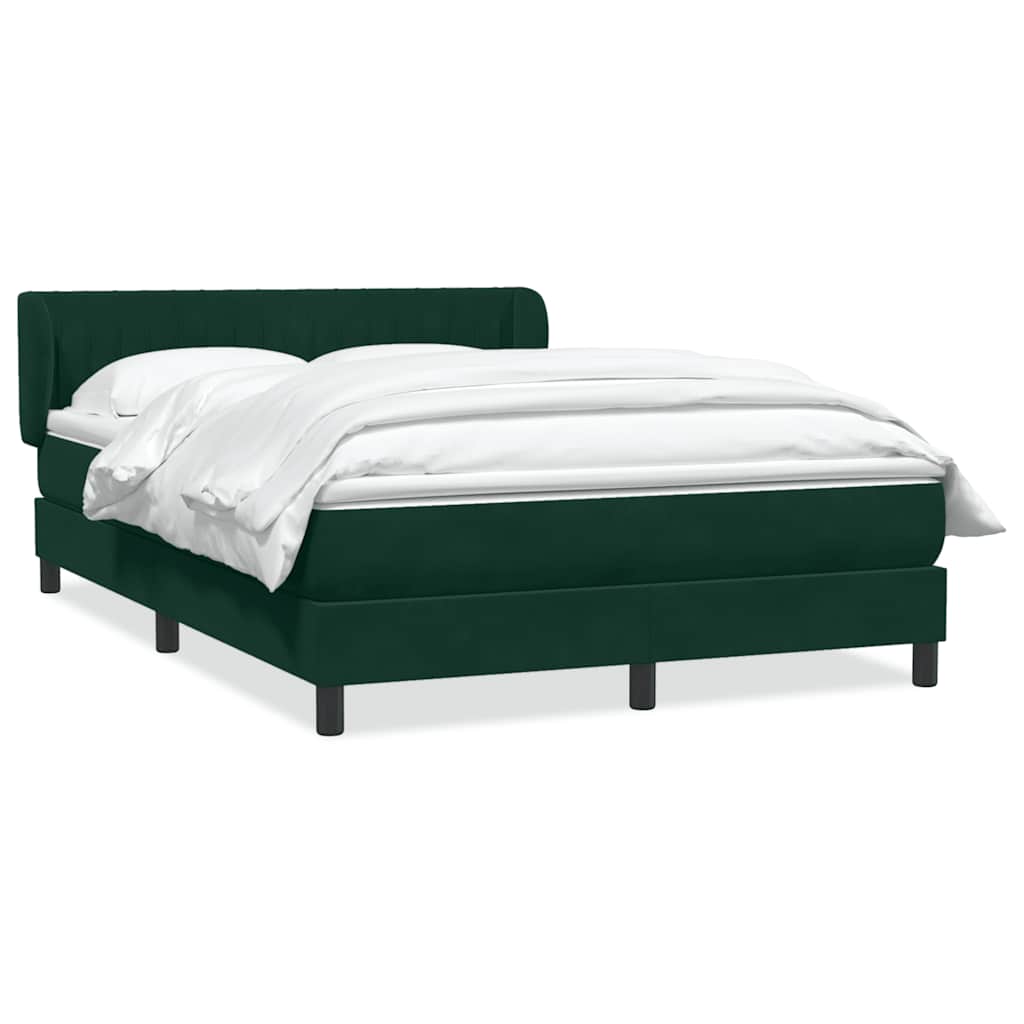 Giroletto a Molle con Materasso Verde Scuro 160x210 cm Velluto