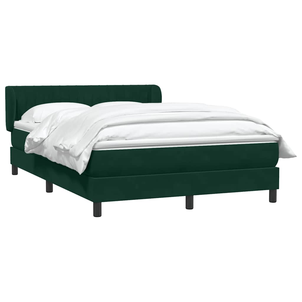 Giroletto a Molle con Materasso Verde Scuro 160x210 cm Velluto