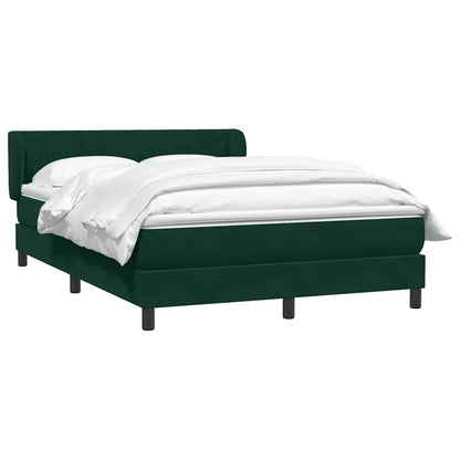 Giroletto a Molle con Materasso Verde Scuro 160x210 cm Velluto
