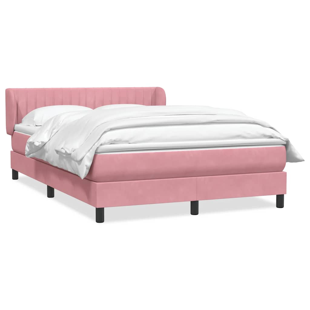 Giroletto a Molle con Materasso Rosa 160x210 cm in Velluto