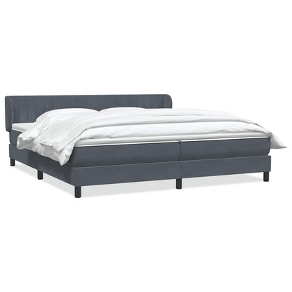 Giroletto a Molle con Materassi Grigio Scuro 180x210 cm Velluto