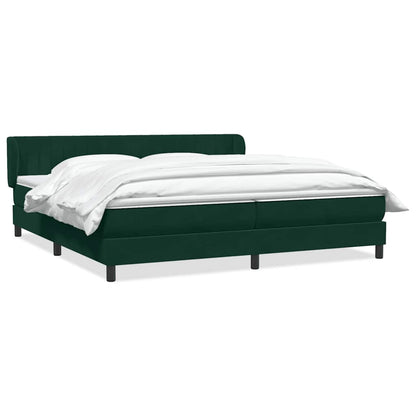 Giroletto a Molle con Materassi Verde Scuro 180x210 cm Velluto