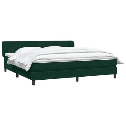 Giroletto a Molle con Materassi Verde Scuro 180x210 cm Velluto