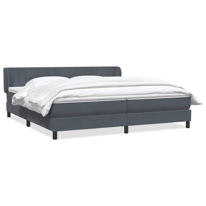 Giroletto a Molle con Materassi Grigio Scuro 200x210 cm Velluto